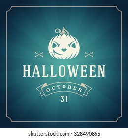 Felices Halloween Diseño Typográfico Fondo vectorial y Calabaza