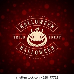 Felices Halloween Diseño Typográfico Fondo vectorial y Calabaza