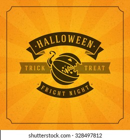 Felices Halloween Diseño Typográfico Fondo vectorial y Calabaza