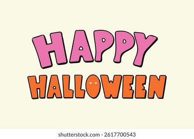 Happy Halloween Typography Art Design
