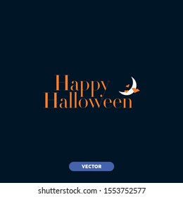 Happy Halloween Typography, Halloween bats, Halloween, - Vector