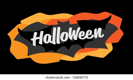 Happy Halloween typography calligraphy. Seasonal lettering. background layout design banner template. vector illustration
