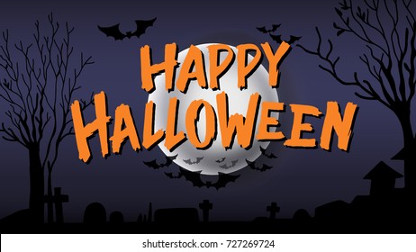 Happy Halloween typography calligraphy. Seasonal lettering. background layout design banner template. vector illustration