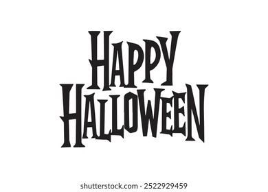 Happy Halloween typography calligraphy vector style with white background