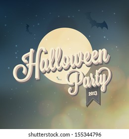  Happy Halloween Typography - colour background in retro / vintage style
