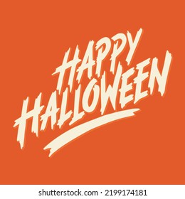 Happy halloween typography creepy illustration vector with handdrawn style for tshirt and etc 