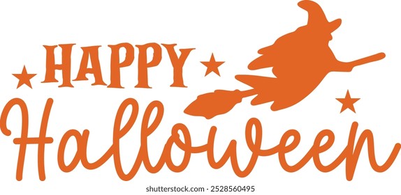 Diseño feliz de la tipografía de Halloween en el fondo aislado transparente blanco llano para la tarjeta, camisa, sudadera con capucha, sudadera, ropa, tarjeta, etiqueta, taza, icono, cartel o insignia