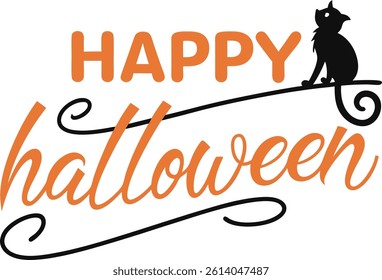 Happy Halloween Typography Design for T-Shirt