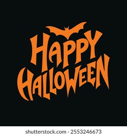 happy halloween typography design vector