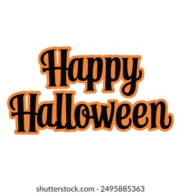 Happy Halloween Typography design with white background