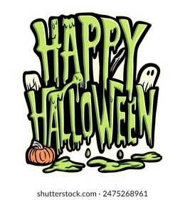 Happy Halloween typography Graffiti tag