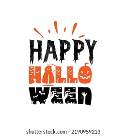 Happy Halloween typography lettering for t shirt ready for print
