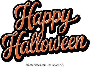 Happy Halloween typography poster with white background