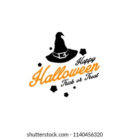 Happy Halloween. Typography set. Vector logo, emblems, text design. Usable for banners, greeting cards, gifts etc.