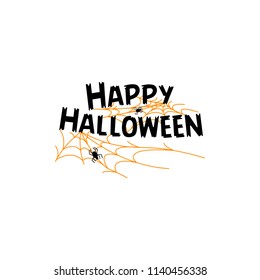 Happy Halloween. Typography set. Vector logo, emblems, text design. Usable for banners, greeting cards, gifts etc.