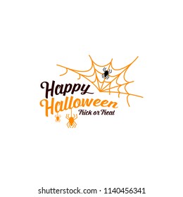 Happy Halloween. Typography set. Vector logo, emblems, text design. Usable for banners, greeting cards, gifts etc.