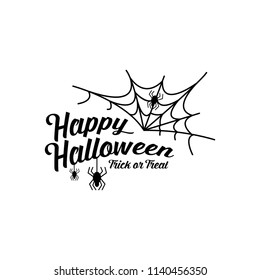 Happy Halloween. Typography set. Vector logo, emblems, text design. Usable for banners, greeting cards, gifts etc.