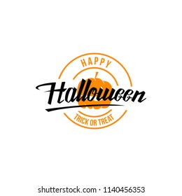 Happy Halloween. Typography set. Vector logo, emblems, text design. Usable for banners, greeting cards, gifts etc.