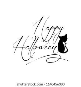 Happy Halloween. Typography set. Vector logo, emblems, text design. Usable for banners, greeting cards, gifts etc.