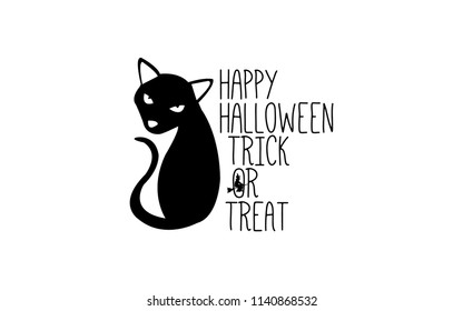 Happy Halloween. Typography set. Vector logo, emblems, text design. Usable for banners, greeting cards, gifts etc.