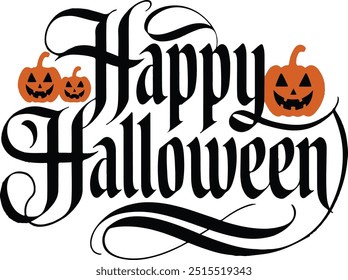 Happy Halloween Typography T Shirt Design,	
Typography T-Shirt Design, EPS File format, size 4000x2663 pixel, Editable file, Printable graphic, 300 DPI (PPI), White background.
