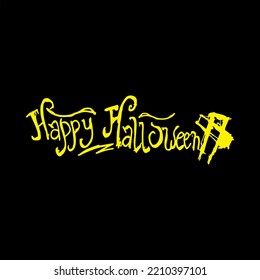 Happy Halloween typography text in horror and creepy style, suitable for Halloween design