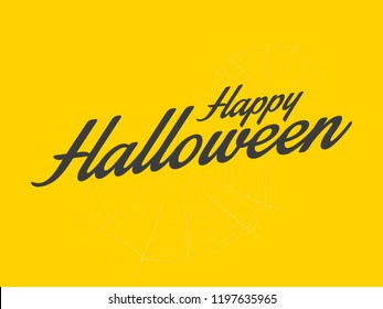 Happy Halloween typography text. Halloween typography with spiderweb  for greeting, poster,banner, flyer and card.