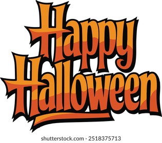 Happy Halloween typography text with white background