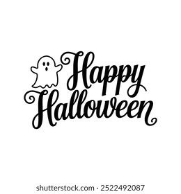 Happy Halloween typography vector design with white background