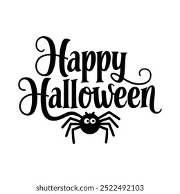 Diseño feliz del Vector de la tipografía de Halloween con el fondo blanco