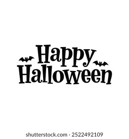 Happy Halloween typography vector design with white background