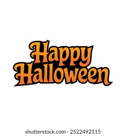 Happy Halloween typography vector design with white background