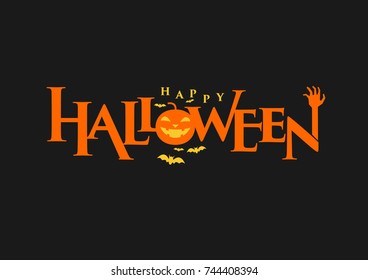 Happy Halloween TypographyText. Vector Illustration eps.10