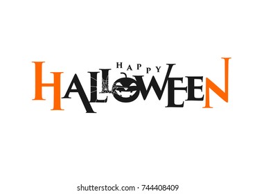 Happy Halloween TypographyText. Vector Illustration eps.10