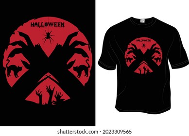Happy Halloween - Unisex T shirt, Design vector, Greeting card, Poster, Mug Design. 