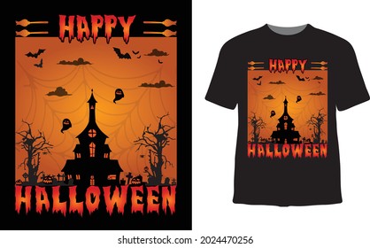 Happy Halloween -Unisex Halloween T-Shirt Design Vector. Use For Cloths ,Mug, Greeting Card And Poster Design .