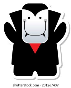 Happy Halloween Vampire with arms raised