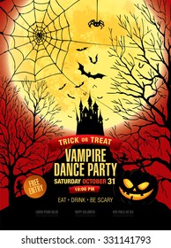 Happy halloween. Vampire party. Vector illustration