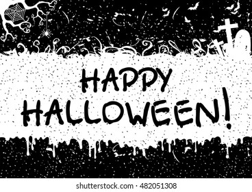 Happy Halloween! Vector abstract background at doodle style