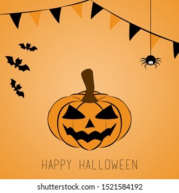 happy halloween vector art post card 