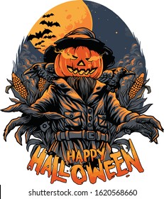 Happy Halloween vector art, Pumpkin art.