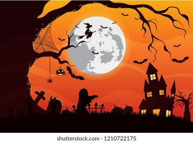 Happy Halloween Vector Background
