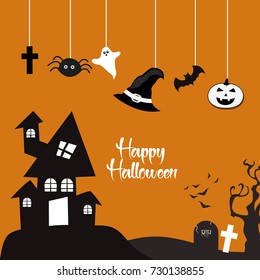 Happy Halloween vector background.