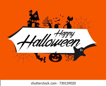 Happy Halloween vector background.