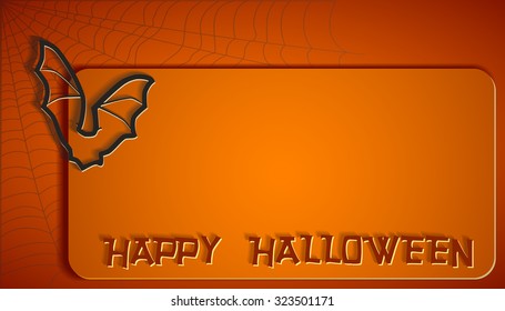 Happy Halloween Vector Background with abstract flying bat.