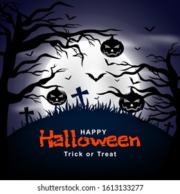 HAPPY HALLOWEEN VECTOR BACKGROUND. HALLOWEEN VECTOR ILLUSTRATION
