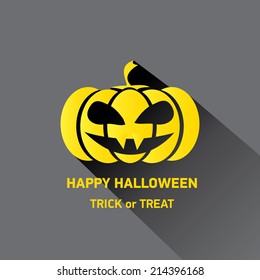 Happy halloween vector background. vector silhouette of white cut paper Halloween Pumpkin on black background. Scary Jack icon. Vector illustration