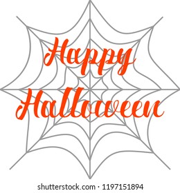 Happy Halloween vector background with spiderweb