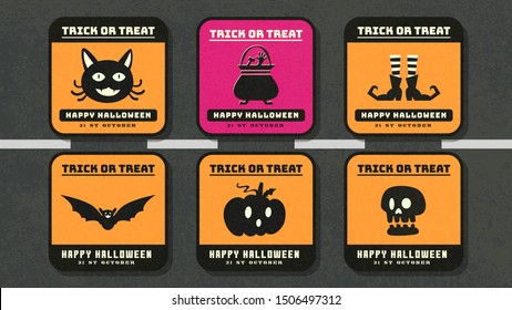 Happy halloween vector   background street sign concept, Happy halloween vector icon.