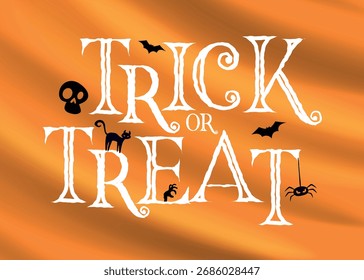 Happy Halloween vector and background. Ttick or treat. Smiling pumpkin and halloween house. 